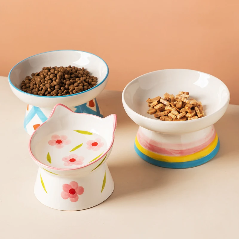 Food Snacks To Eat - Tazón Elevado de Cerámica para Gatos,