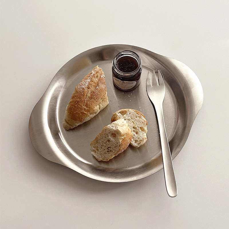 Food Snacks To Eat - Plato Binaural de acero inoxidable 304,
